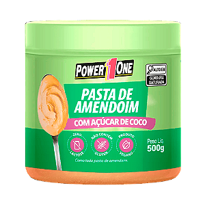 Pasta de Amendoim 500g Açúcar de Coco - Power One