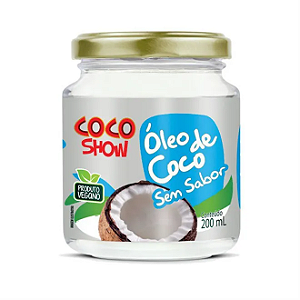 Óleo de Coco Sem Sabor Vidro 200ml - Coco Show