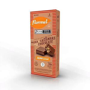 Paçoca de Castanhas coberta com Chocolate Zero (3x20g) - Flormel