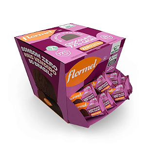 Bombom Amargo Vegano 72% Zero Açúcar  18 Unidades - Flormel