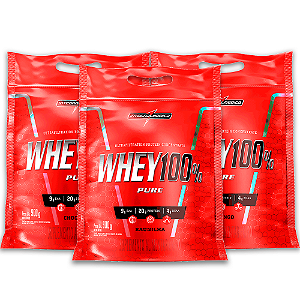 Combo 3x Whey 100% Pure Pouch 900g Cada - Integralmédica