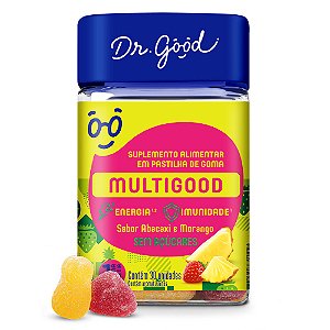 Multigood Multivitamínico Zero Açúcar 30 Gomas Abacaxi com Morango - Dr Good