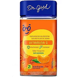 Vitamina C 60 gomas Sabor Tangerina - Dr Good