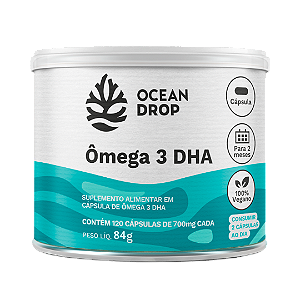 Ômega 3 DHA Vegano 700mg 120 Cápsulas - Ocean Drop