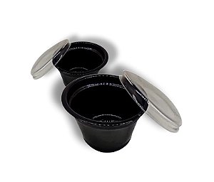 Potinho Galvanotek de 30ml Preto com tampa transparente c/700un