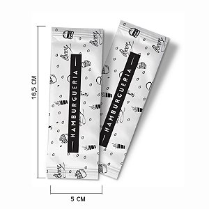 Sache de Guardanapo embalado HAMBURGUERIA medida 11x40 c/2.000 sache e 4.000guardanapos