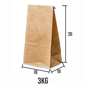 Saco Kraft Liso sem impressão chapa 16x10x26 c/200un