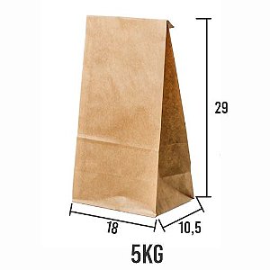Saco Kraft Liso sem impressão chapa 18x10,5x29 c/200un