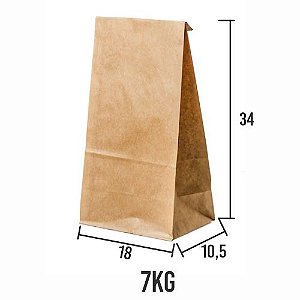 Saco Kraft Liso sem impressão chapa 18x10,5x36 c/200un