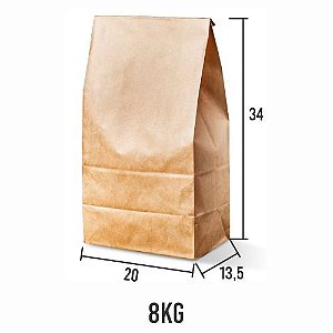 Saco Kraft Liso sem impressão chapa 20X13,5X33 c/200un