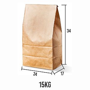 Saco Kraft Liso sem impressão chapa 24X17X33 c/200un