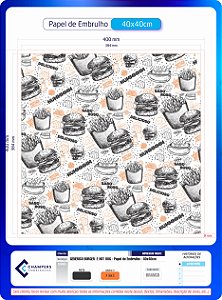 Papel de Embrulho Acoplado 40x40 Estampa Genérica c/1.000un