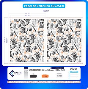 Papel Forração de Cesto 25x20 c/1000 Arte Delicioso