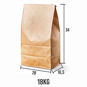 Saco Kraft Liso sem impressão chapa 28x16,5x33 c/200un
