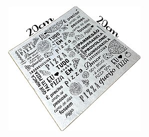 Papel Manteiga para Pizza 20x20 arte pizza frases c/1.000un