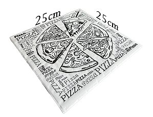 Papel Manteiga para Pizza 25x25 arte FATIAS c/1.000un