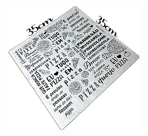 Papel Manteiga para Pizza 35x35 arte pizza frases c/1.000un