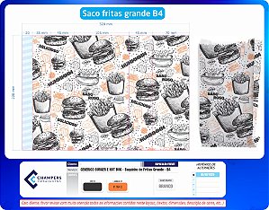 Saquinho de Fritas com barreira de gordura B4 10x5x19 c/500 Estampa Generica