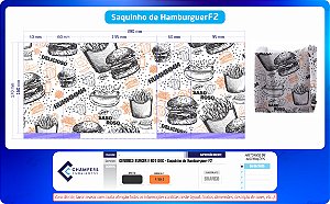 Saquinho de Hamburguer F2 13X6X15 c/500 Estampa Genérica