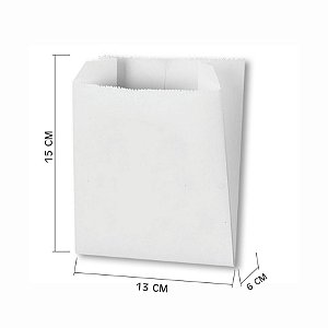Saquinho de Hamburguer F2 13X6X15 c/500 Branco sem impressão
