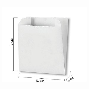 Saquinho de Hamburguer F1 13X6X12 c/500 Branco sem impressão