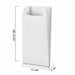 Saquinho Barreira de Gordura F7 Medida 13x6x26 c/500 Branco sem impressão