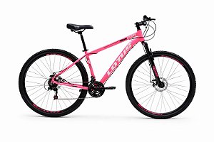 Bicicleta Cairu Aro 29 Lotus CXR 17.5 21V Alumínio Rosa e Preto