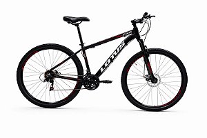 Bicicleta Cairu Aro 29 Lotus CXR 17.5 21V Alumínio Preto e Vermelho