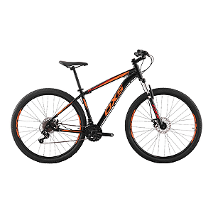 Bicicleta OXS Glide 100 Aro 29 Shimano 21v Preto e Laranja e Vermelho