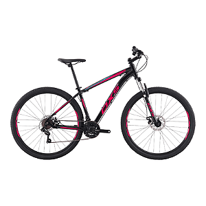 Bicicleta OXS Glide 100 Aro 29 Shimano 21v Preto e Rosa e Azul