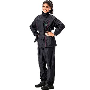 Capa De Chuva Pantaneiro Nylon Forro Mod Vivo Cores Preto E Rosa Pink G