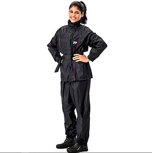 Capa De Chuva Feminino Pantaneiro De Nylon Com Forro Preto M