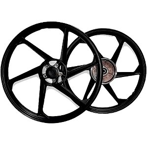 Aro Liga Leve BHD Biz 100/110/110I/125 ES/KS Freio A Tambor Mod 6 Pontas Preto