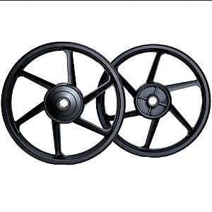 Aro Liga Leve BHD Titan 150 ES/KS 2004 A 2013 / Start 160 Freio A Tambor Mod 6 Pontas Preto