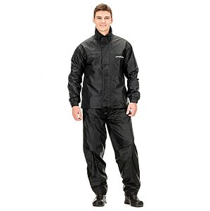 Capa De Chuva Pantaneiro Nylon Luxo Gola Ventilação Costas Forrado Preto M