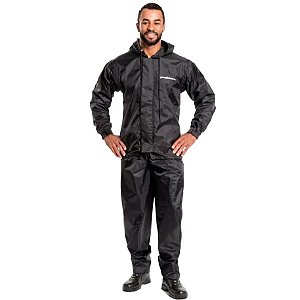 Capa De Chuva Pantaneiro Nylon Capuz Com Abertura Traseira Para Mochila Preto G