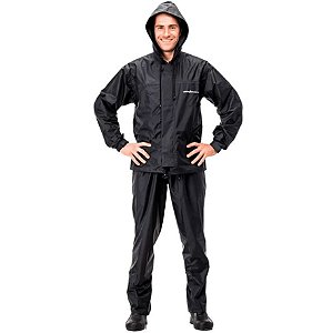 Capa De Chuva Pantaneiro Nylon Com Capuz Preto GG