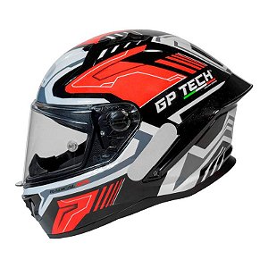 CAPACETE GP TECH PILOT STREAM BRANCO-PRETO-VERMELHO 60