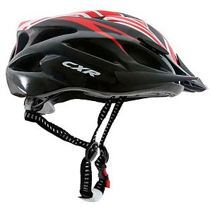 Capacete Para Ciclista Crx Com Pisca Preto E Vermelho G
