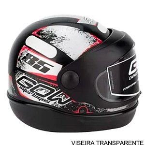 Capacete Gow Interlagos Preto E Prata 60