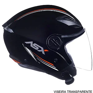 CAPACETE ASX CITY AIR SOLID BRILHO PRETO 60/L