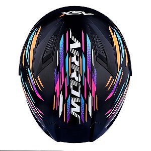 CAPACETE ASX CITY ARROW PRETO BRILHO LARANJA/ROSA 64/XXL