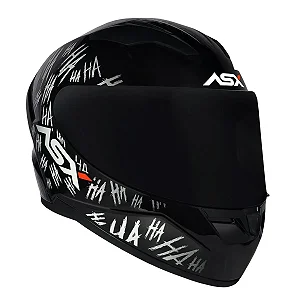 CAPACETE ASX CITY FUN BRILHO PRETO/BRANCO 62/XL