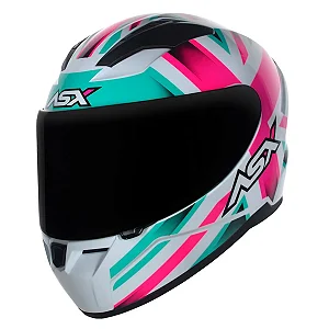 CAPACETE ASX CITY KINGDOM BRILHO BRANCO/ROSA/TIFFANY 56/S