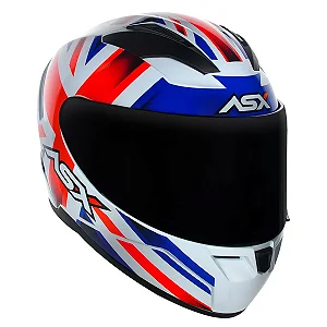 CAPACETE ASX CITY KINGDOM BRILHO BRANCO/VERMELHO/AZUL 58/M