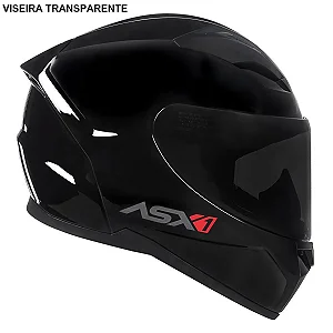 CAPACETE ASX CITY SOLID BRILHO PRETO/GRAFITE 64/XXL