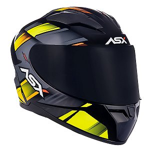 CAPACETE ASX CITY START PRETO BRILHO CINZA/AMARELO 58/M