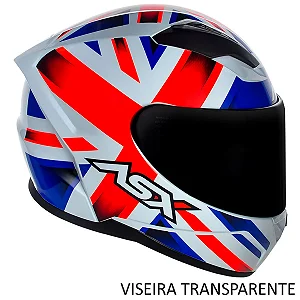 DUPLICADO - CAPACETE ASX CITY KINGDOM BRILHO BRANCO/VERMELHO/AZUL 60/L