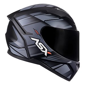 CAPACETE ASX CITY START PRETO FOSCO CINZA 60/L