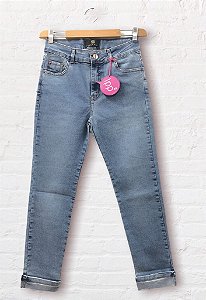 Calça Jeans Feminina Cropped Com Elastano Barra Dobrada REF 09263 01
